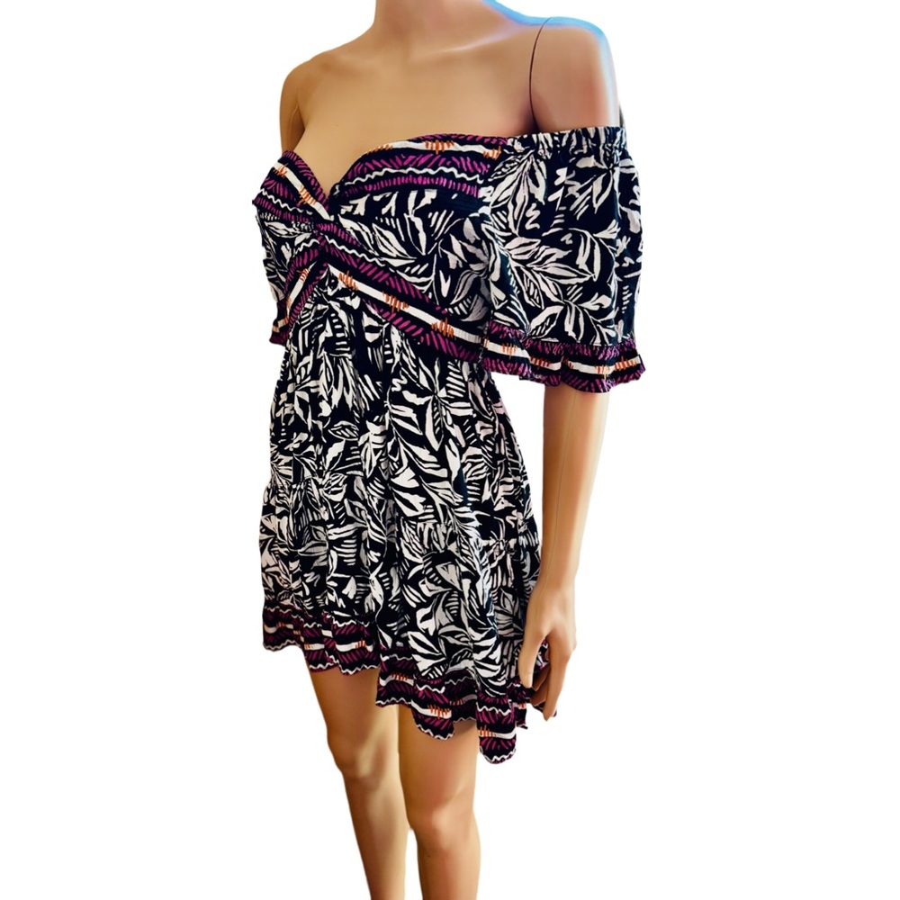 Off-Shoulder STUNNING Boho Sundress – Size M – 100% Rayon, Made in India